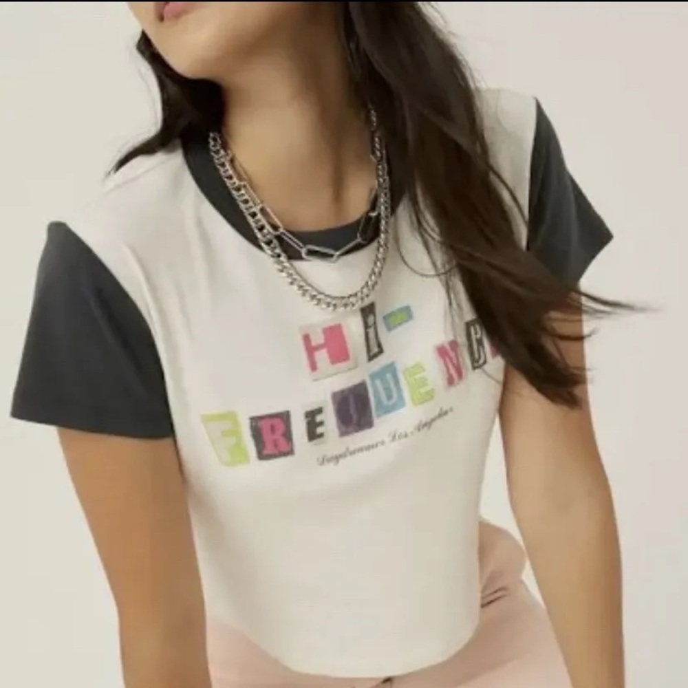 Daydreamer by Free People  Hi-Frequency Ransom Shrunken Tee Top